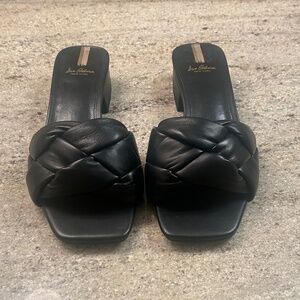 Sam Edelman Soft Black Calf Leather Dawson Slides Size 8.5